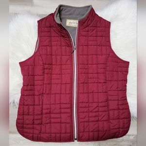 Aventura Quilted Fleece Lined Full Zip Burgundy Puffer Vest Women's XL